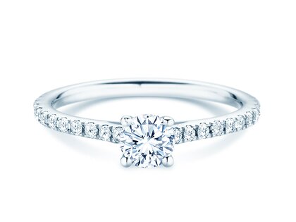 Birthstone Ring Birthstone ring Pure Colour April in 14K white gold with diamond 0.50ct and diamonds 0.26ct