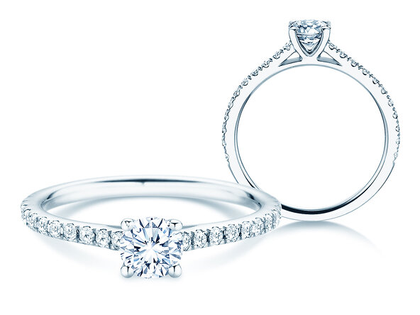 Birthstone Ring Birthstone ring Pure Colour April in 14K white gold with diamond 0.50ct and diamonds 0.26ct