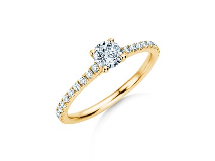 Birthstone Ring Birthstone ring Pure Colour April in 14K yellow gold with diamond 0.50ct and diamonds 0.26ct