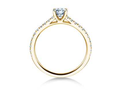 Birthstone Ring Birthstone ring Pure Colour April in 14K yellow gold with diamond 0.50ct and diamonds 0.26ct