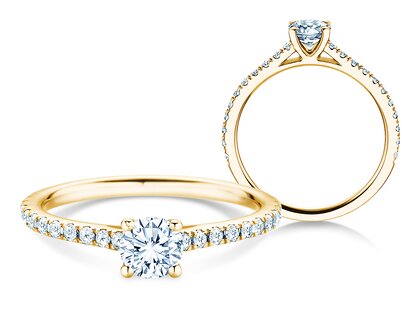 Birthstone Ring Birthstone ring Pure Colour April in 14K yellow gold with diamond 0.50ct and diamonds 0.26ct
