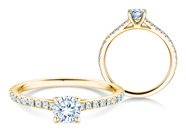 Birthstone Ring Birthstone ring Pure Colour April in 14K yellow gold with diamond 0.50ct and diamonds 0.26ct