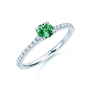 Birthstone Ring Birthstone ring Pure Colour May in 9K white gold with emerald 0.50ct and diamonds 0.26ct