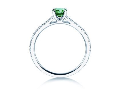 Birthstone Ring Birthstone ring Pure Colour May in 9K white gold with emerald 0.50ct and diamonds 0.26ct