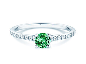 Birthstone Ring Birthstone ring Pure Colour May in 9K white gold with emerald 0.50ct and diamonds 0.26ct