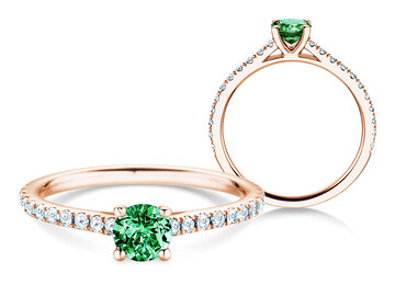 Birthstone Ring Birthstone ring Pure Colour May in 9K white gold with emerald 0.50ct and diamonds 0.26ct