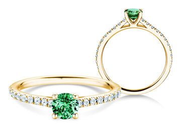 Birthstone Ring Birthstone ring Pure Colour May in 9K white gold with emerald 0.50ct and diamonds 0.26ct