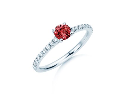 Birthstone Ring Birthstone ring Pure Colour July in 9K white gold with ruby 0.50ct and diamonds 0.26ct