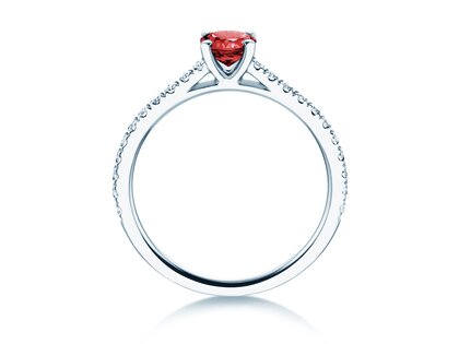 Birthstone Ring Birthstone ring Pure Colour July in 9K white gold with ruby 0.50ct and diamonds 0.26ct