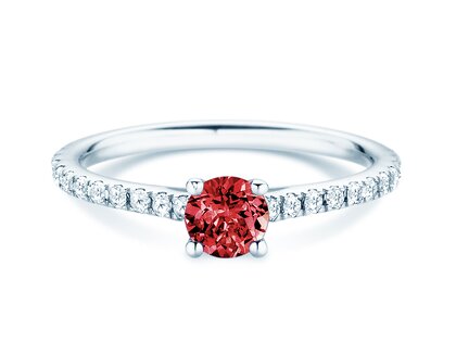 Birthstone Ring Birthstone ring Pure Colour July in 9K white gold with ruby 0.50ct and diamonds 0.26ct