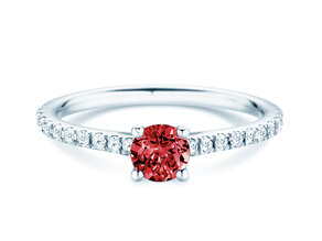 Birthstone Ring Birthstone ring Pure Colour July in 9K white gold with ruby 0.50ct and diamonds 0.26ct