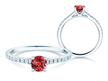 Birthstone Ring Birthstone ring Pure Colour July in 9K white gold with ruby 0.50ct and diamonds 0.26ct