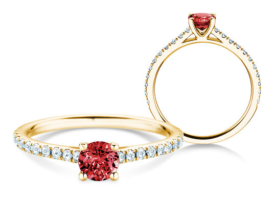 Birthstone Ring Birthstone ring Pure Colour July in 9K white gold with ruby 0.50ct and diamonds 0.26ct