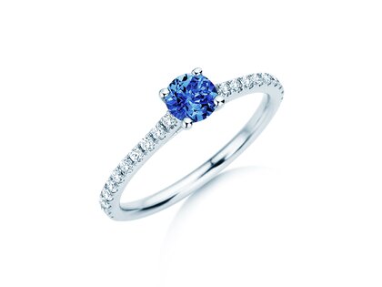 Birthstone Ring Birthstone ring Pure Colour September in 9K white gold with sapphire 0.50ct and diamonds 0.26ct