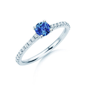 Birthstone Ring Birthstone ring Pure Colour September in 9K white gold with sapphire 0.50ct and diamonds 0.26ct