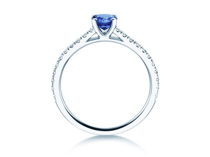 Birthstone Ring Birthstone ring Pure Colour September in 9K white gold with sapphire 0.50ct and diamonds 0.26ct