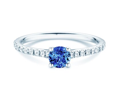 Birthstone Ring Birthstone ring Pure Colour September in 9K white gold with sapphire 0.50ct and diamonds 0.26ct