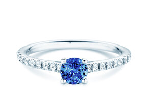 Birthstone Ring Birthstone ring Pure Colour September in 9K white gold with sapphire 0.50ct and diamonds 0.26ct