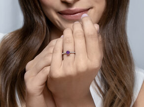 Birthstone Ring Birthstone ring Pure Colour May in 9K white gold with emerald 0.50ct and diamonds 0.26ct