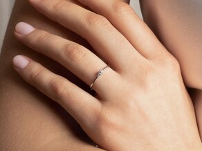 Birthstone ring Vivid Petite April in 9K yellow gold with diamond 0.08ct and diamonds 0.02ct
