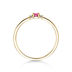 Birthstone ring Vivid Petite October in 14K yellow gold with pink tourmaline 0.09ct and diamonds 0.02ct