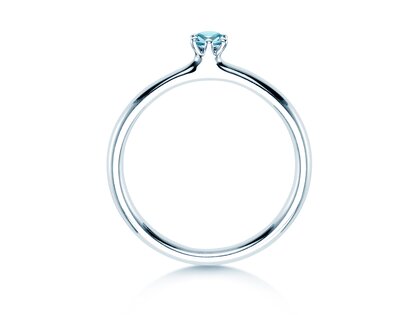 Engagement ring Classic Colour in 14K white gold with blue topaz 0.05ct