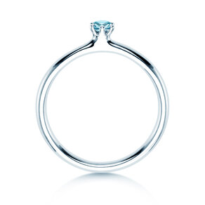 Engagement ring Classic Colour in 14K white gold with blue topaz 0.05ct
