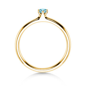 Engagement ring Classic Colour in 14K yellow gold with blue topaz 0.05ct
