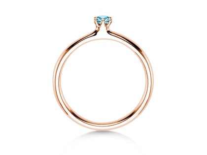Engagement ring Classic Colour in 18K rosé gold with blue topaz 0.10ct