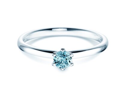 Engagement ring Classic Colour in 9K white gold with blue topaz 0.25ct