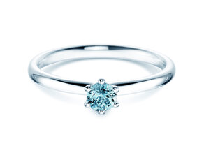 Engagement ring Classic Colour in 9K white gold with blue topaz 0.25ct