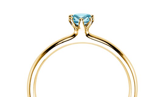 Engagement ring Classic Colour in 9K yellow gold with emerald 0.05ct