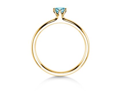 Engagement ring Classic Colour in 14K yellow gold with blue topaz 0.25ct