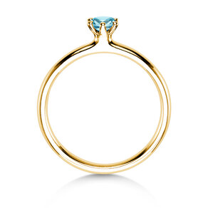 Engagement ring Classic Colour in 14K yellow gold with blue topaz 0.25ct