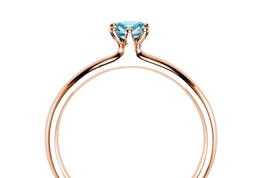Engagement ring Classic Colour in 9K rosé gold with emerald 0.05ct