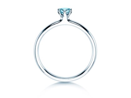 Engagement ring Classic Colour in 9K white gold with blue topaz 0.25ct