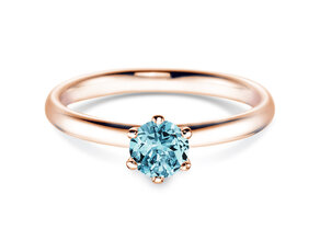 Engagement ring Classic Colour in 9K rosé gold with blue topaz 0.50ct