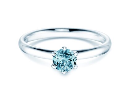 Engagement ring Classic Colour in 14K white gold with blue topaz 0.50ct