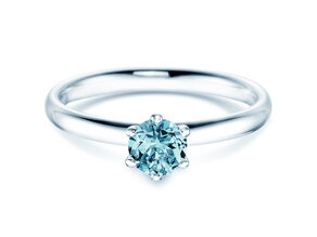 Engagement ring Classic Colour in 14K white gold with blue topaz 0.50ct