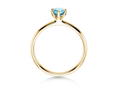 Engagement ring Classic Colour in 14K yellow gold with blue topaz 0.50ct
