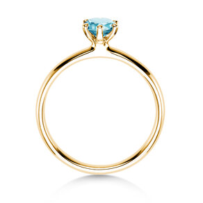 Engagement ring Classic Colour in 14K yellow gold with blue topaz 0.50ct