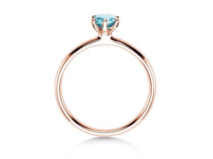 Engagement ring Classic Colour in 9K rosé gold with blue topaz 0.50ct