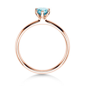 Engagement ring Classic Colour in 9K rosé gold with blue topaz 0.50ct