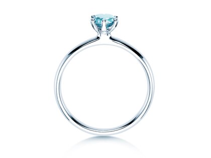Engagement ring Classic Colour in 14K white gold with blue topaz 0.50ct