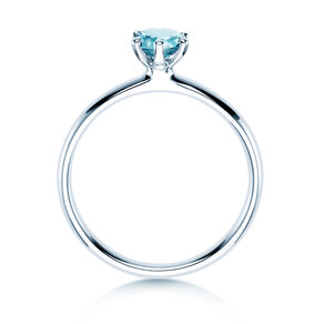 Engagement ring Classic Colour in 14K white gold with blue topaz 0.50ct