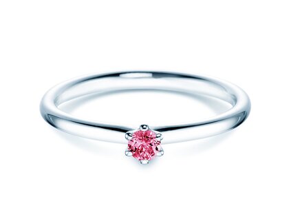 Engagement ring Classic Colour in silver 925/- with pink tourmaline 0.05ct