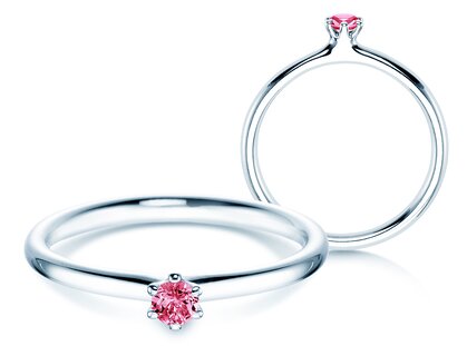 Engagement ring Classic Colour in silver 925/- with pink tourmaline 0.10ct