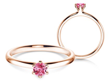 Engagement ring Classic Colour in 9K rosé gold with pink tourmaline 0.25ct