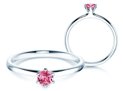 Engagement ring Classic Colour in 9K white gold with pink tourmaline 0.25ct