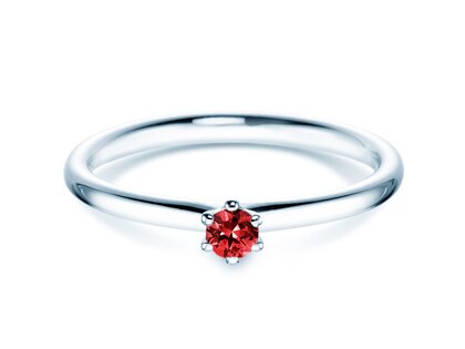 Engagement ring Classic Colour in 9K white gold with ruby 0.05ct